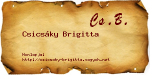 Csicsáky Brigitta névjegykártya