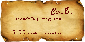 Csicsáky Brigitta névjegykártya